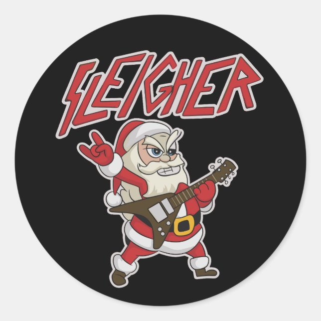 Adesivo Sleigher Santa Claus Metal Christmas Hail Funny (Frente)
