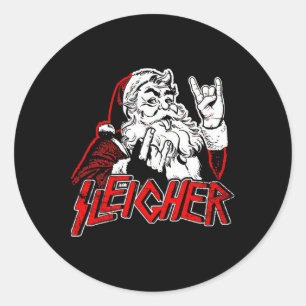 Adesivo Sleigher Saúdam Papai Noel Natal Heavy Metal Para