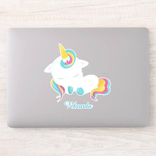 Adesivo Sleing Unicorn Charm (Computador)