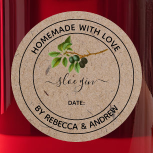 Adesivo Sloe Gin Kraft Cor Caseiro com Amor