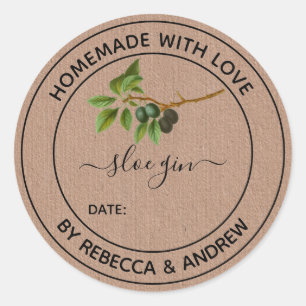 Adesivo Sloe Gin Kraft Cor Caseiro com Amor