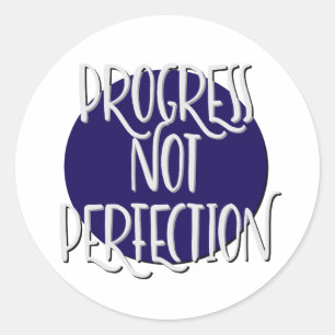 Adesivo Slogan de Progresso Não Perfeição