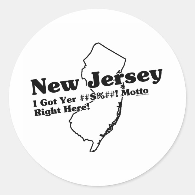 Adesivo Slogan do Estado de Nova Jersey (Frente)