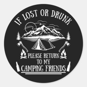 Adesivo Slogan engraçado do camping bebendo diz: