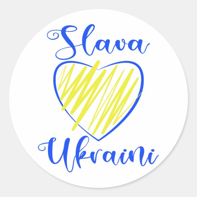 Adesivo Slogan Slava Ucraniano Glória à Ucrânia (Frente)