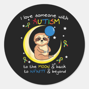 Adesivo Sloth Ama Alguém Com Autismo Quebra-cabeça Legal A