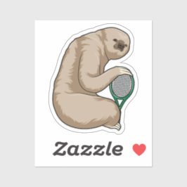 Adesivo Sloth at Tennis with Tennis racket