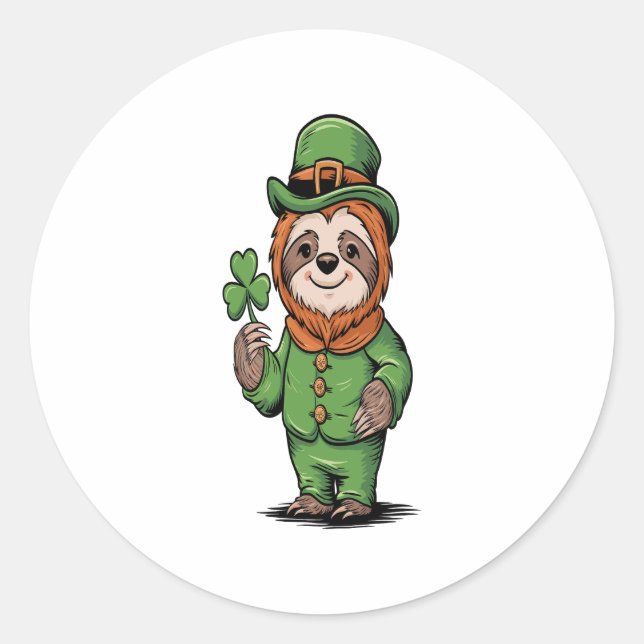 Adesivo Sloth Dia de São Patrício Irish Lucky (Frente)