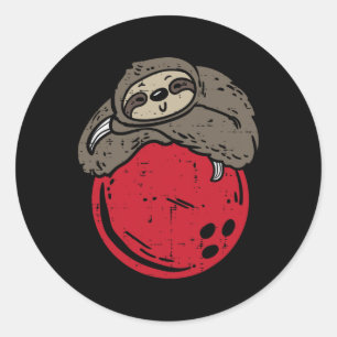 Adesivo Sloth Dormindo Na Bola de boliche Engraçado Bowler