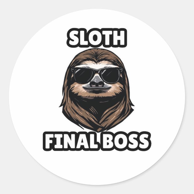 Adesivo Sloth Final Boss Cool Sticker (Frente)