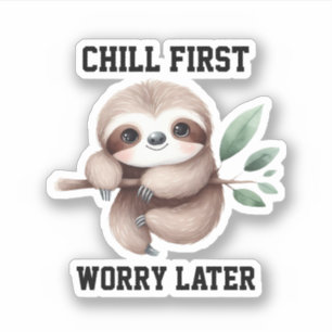 Adesivo Sloth Hanging on Tree Branch Sticker