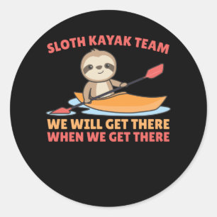 Adesivo Sloth Kayak Team Paddling Funny Sloths