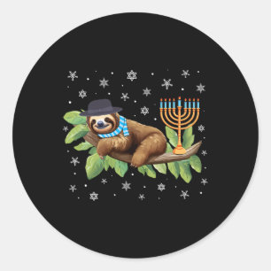 Adesivo Sloth Menorah Hanukkah Chanukah Animal Sloths Jewi