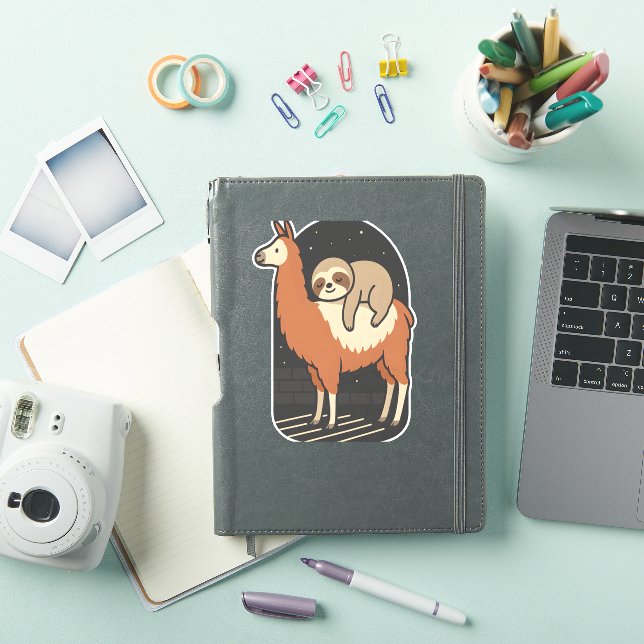 Adesivo Sloth Riding Lama (Capa para iPad)