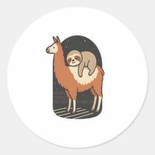 Adesivo Sloth Riding Lama