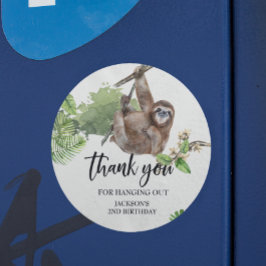 Adesivo Sloth Sang Out Jungle Obrigado Aniversário