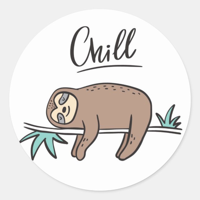 Adesivo Sloth Says Chill (Frente)