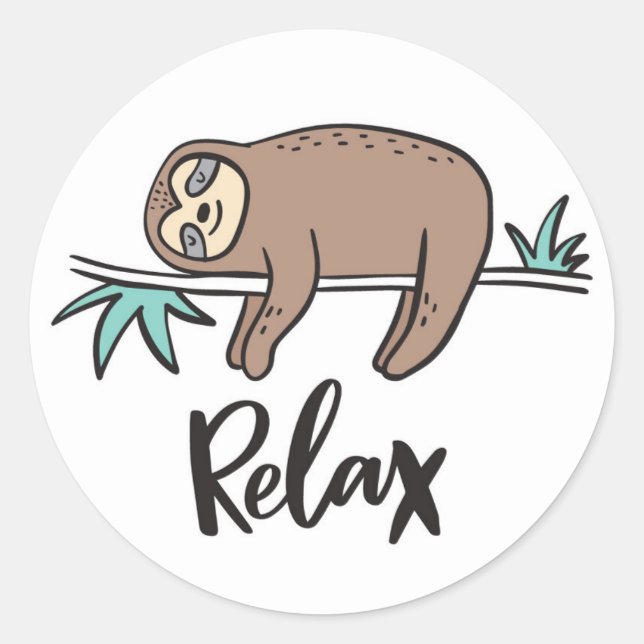 Adesivo Sloth Says Relax (Frente)