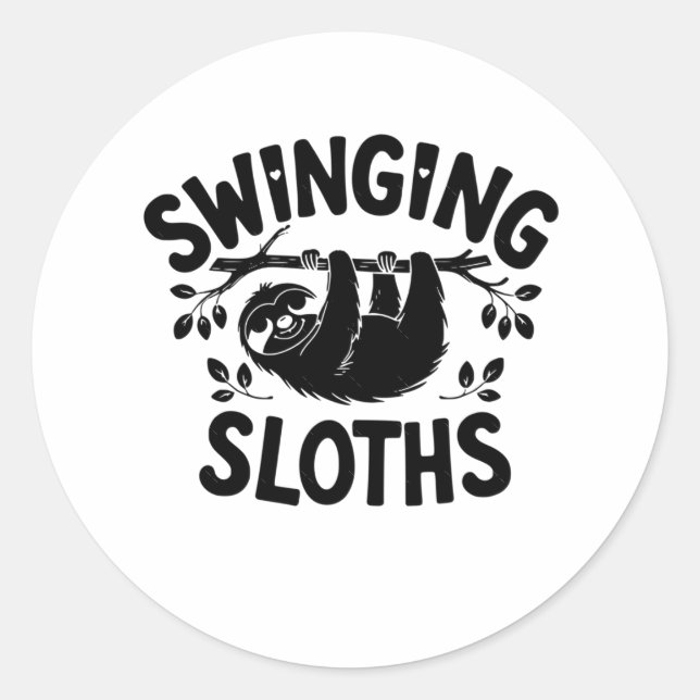 Adesivo Sloths Balançando Ali No Stick (Frente)