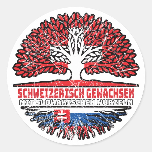 Adesivo Slowakei Schweizer Baum Wurzel (Frente)