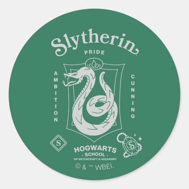 Adesivo SLYTHERIN™ Pride Ambition Cunning Crest (Frente)
