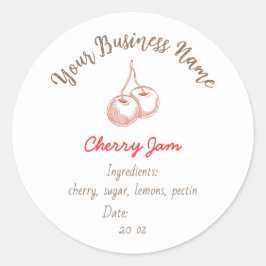 Adesivo Small Organic Business Ingredients Cherry Jam