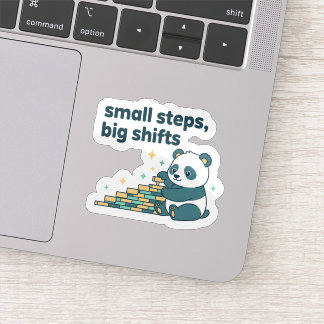 Adesivo Small Steps Big Shifts Sticker  Motivational Panda