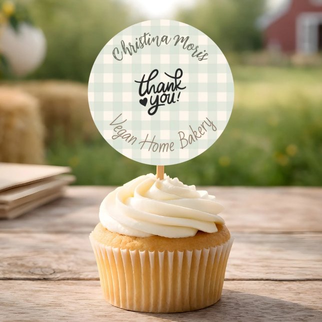 Adesivo Small Vegan Home Bakery Thank You Pattern (Criador carregado)
