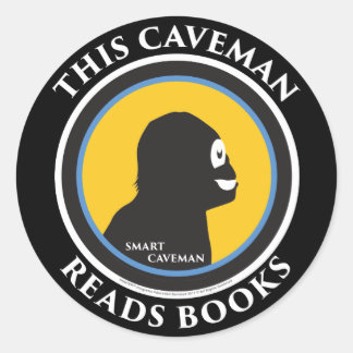 Adesivo Smart Caveman Stickers: Este Homem das Cavernas Lê