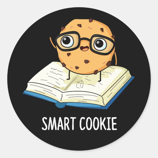 Adesivo Smart Cookie Funny Snack Pun Escuro BG (Frente)
