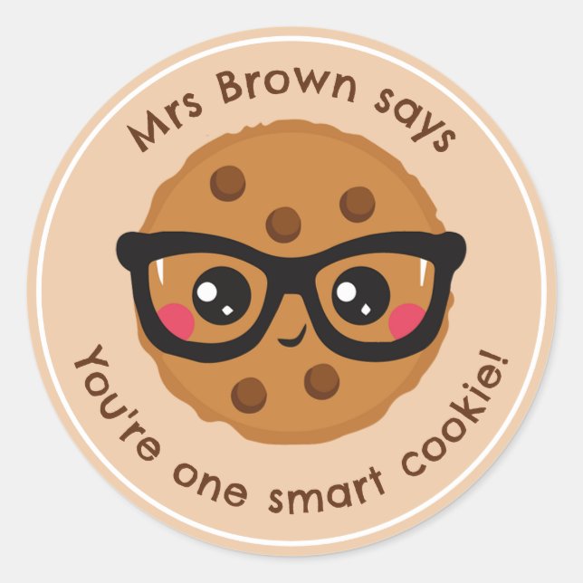 Adesivo Smart Cookie Teacher Personalizado para Autocolant (Frente)