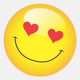 Adesivo Smiley Cute Emoji Emoticon Adorava Olhos Cardíacos