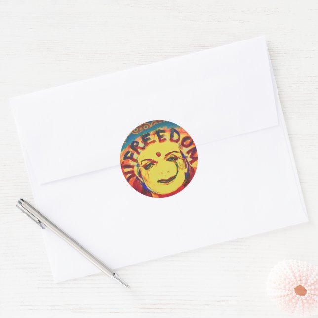 Adesivo Smiley face amarelo da liberdade (Envelope)