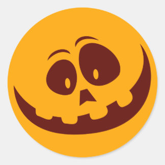 Adesivo Smiley face de Halloween Laranja e Castanho