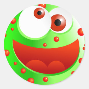 Adesivo Smilie verde manchado