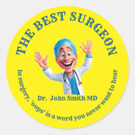 Adesivo Smiling Cartoon Surgeon Design Medical Gift Idea