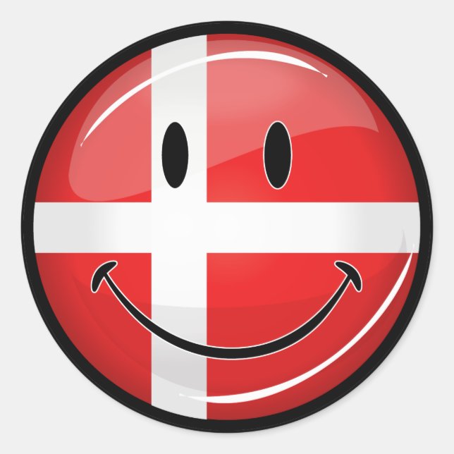 Adesivo Smiling Denmark Flag (Frente)