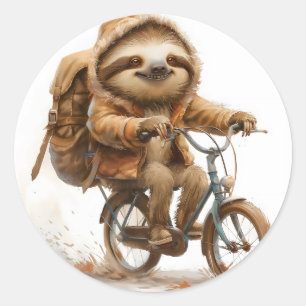 Adesivo Smiling Sloth Cyclist