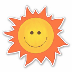 Adesivo Smiling Sun Character feliz