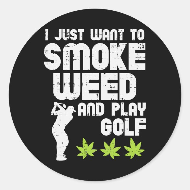 Adesivo Smoke Weed Play Golf Golfing Thc Golfer Stoner  (Frente)