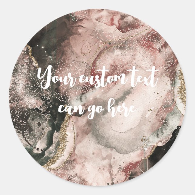 Adesivo Smokey Rosa Aguarela Dourado Celestial  (Frente)