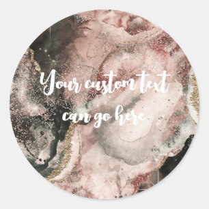 Adesivo Smokey Rosa Aguarela Dourado Celestial 