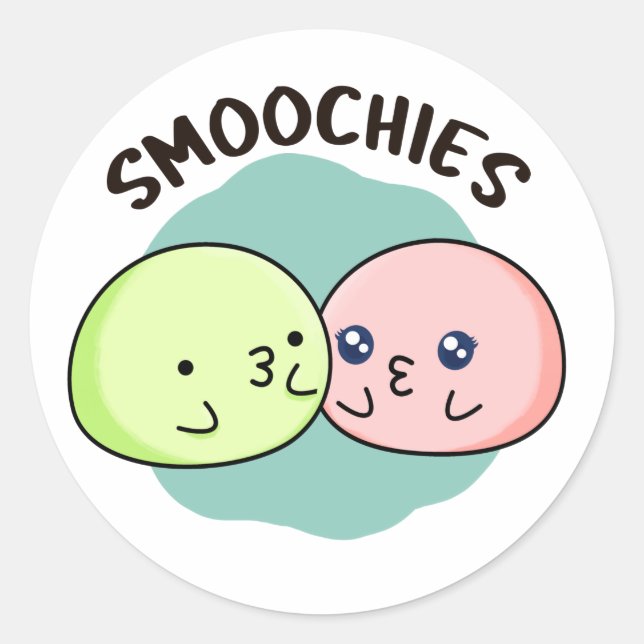 Adesivo Smoochies Funny Beijando Mochi Pun (Frente)