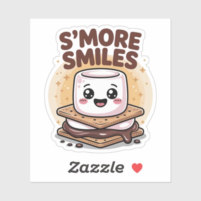 Adesivo Smore Smile Marshmallow Entre Chocolate (Folha)