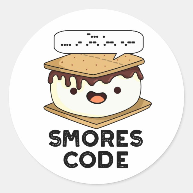 Adesivo Smores Code Engraçado Comida Pun (Frente)