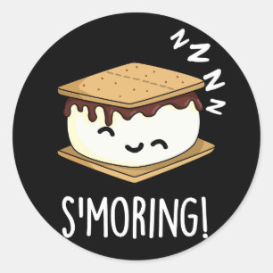 Adesivo Smoring Piadas Engraçadas de Smore Fundo Escuro