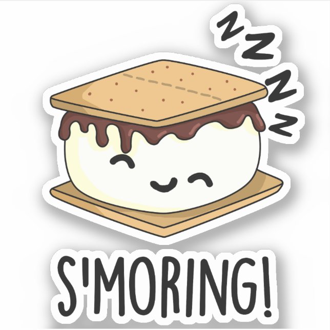 Adesivo Smorny Smore Puns Engraçado (Frente)