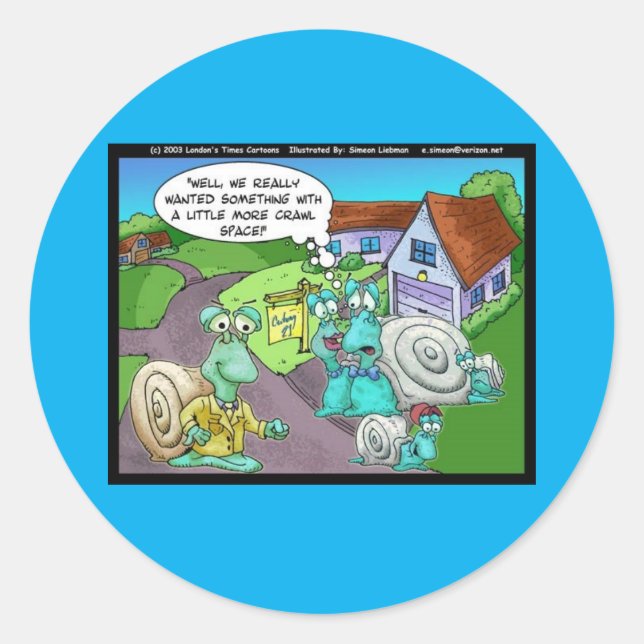 Adesivo Snail Real Estate Sales Funny Gifts & Coleções (Frente)