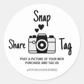 Adesivo Snap Share Tag Artesanatos simples de câmara Peque
