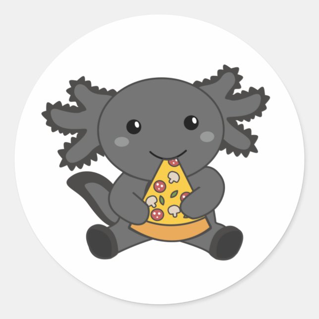 Adesivo Snaxolotl Axolotl Lover Cute Animais Pizza Clássic (Frente)